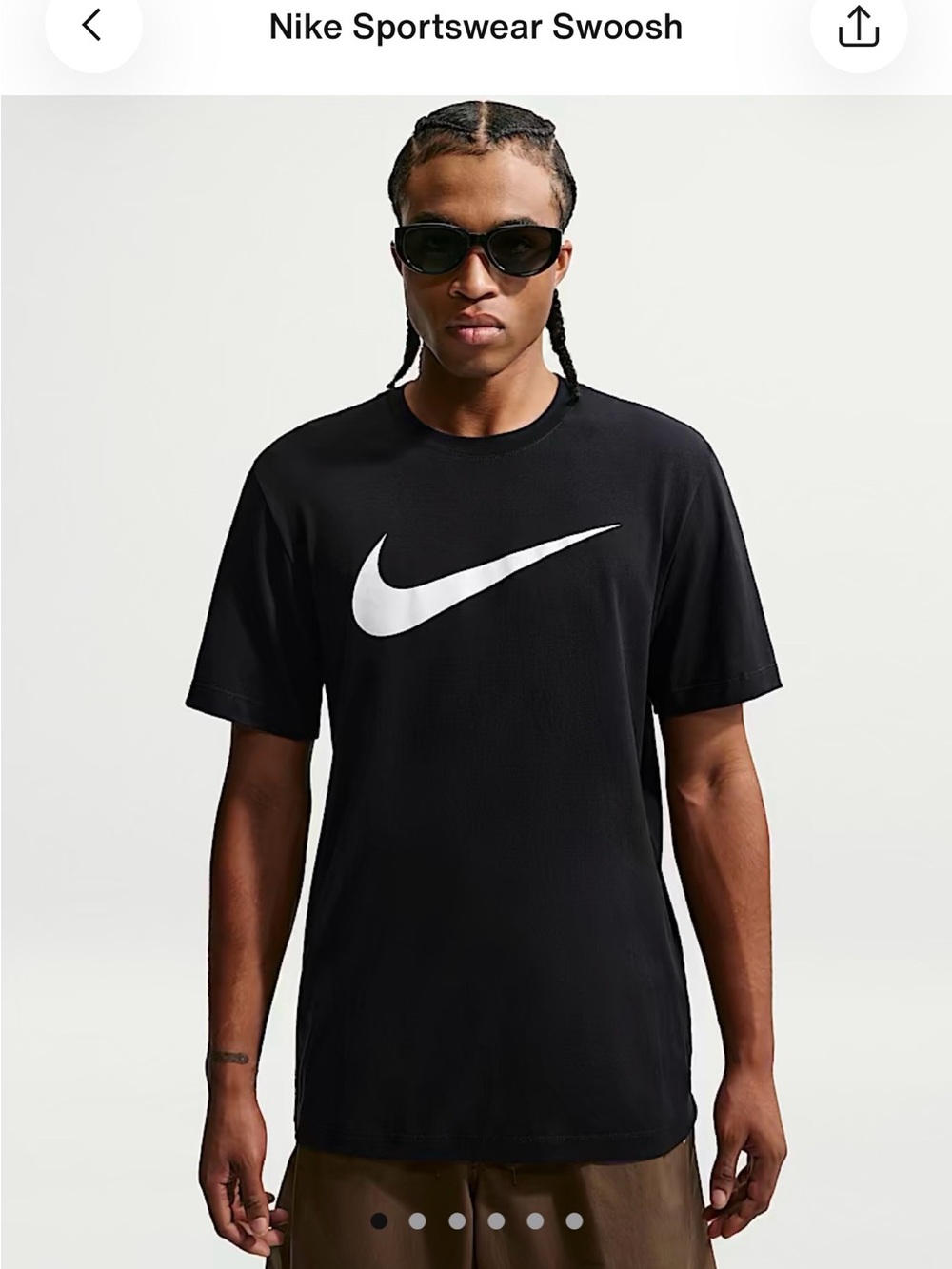 Nike Black Short Sleeve T-Shirt with White Swoosh